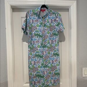 Kaeli Smith Blue and Green Patterned Dress